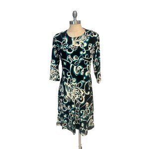 Chicos Floral Helix Meira Dress Medium Size 1 NWT